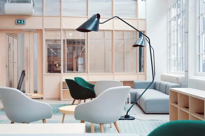 Whitmore and Grant's quiet, orderly meeting room in natural light